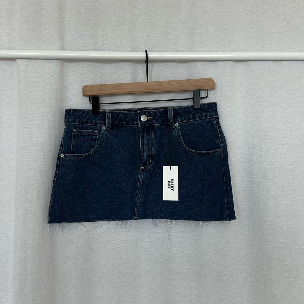Trendy Dark Blue Denim Mini Skirt